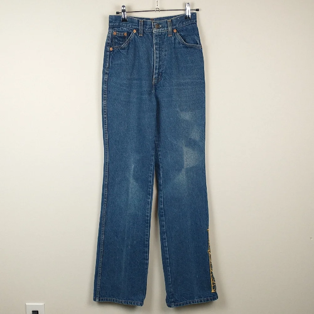 Vintage Levis Jeans Womens 23 70s 80s Blue Medium Wash